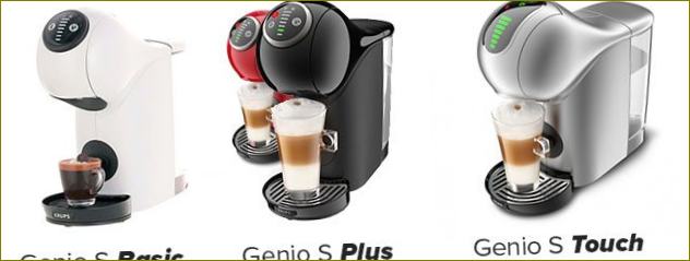 Dolce Gusto Krups Genio S: Basic, Plus ja Touch kapseliga kohvimasinate mudelite erinevused