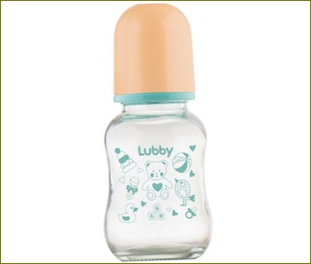 Lubby Imikute ja väikelaste pudel koos piimanibuga, 120ml